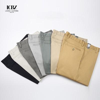 Men's Regular Fit Low Smart Side Pocket Dress Pant Suits with Straight Leg in Khaki