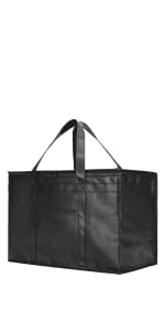 Foldable Insulated Shopping Bags Groceries Sturdy Zipper Washable Stands Coller Bag