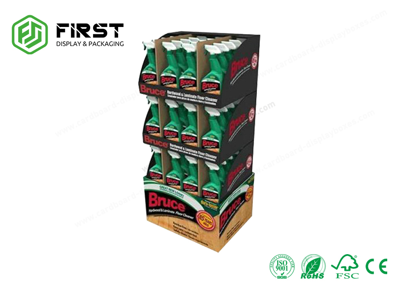 Подгонянный печатающ Recyclable дисплеи ПОПА картона, розничные дисплеи бумаги пола для супермаркета