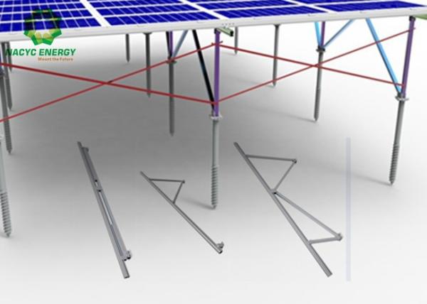 Pre Assembly Ground Mount Solar Racking Systems Aluminum Solar PV Mount Structure Portable