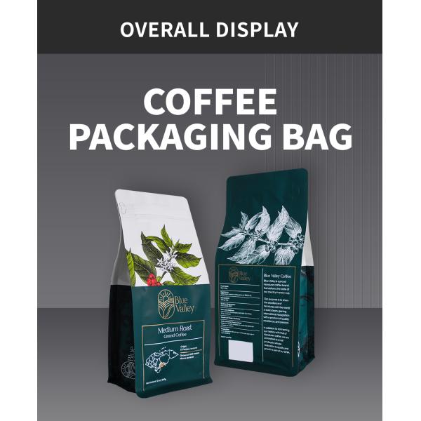 Custom Ziplock Flat Bottom Coffee Bags Stand Up Zipper Coffee Bags 250g 500g 1kg