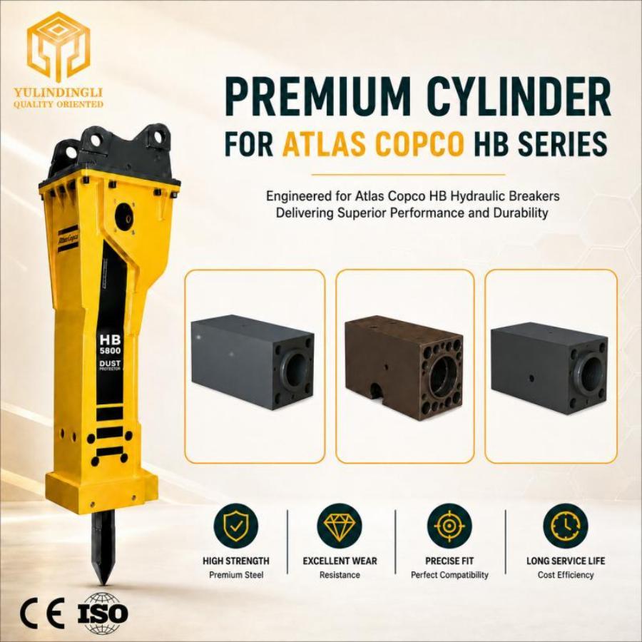 Atlas Copco Rock Hydraulic Breaker Cylinder Spare Parts GCr15 40CrNiMo