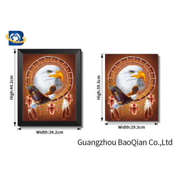 Plastic PET 3d Printing Lenticular Pictures With Wood Frame For Home Decoration