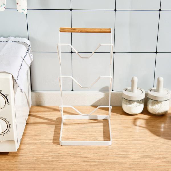 Kitchen Organiser 3 Tier Kitchen Cookware Cover Shelf Metal Multifunctional Pot Cover Rack Storage Holder
