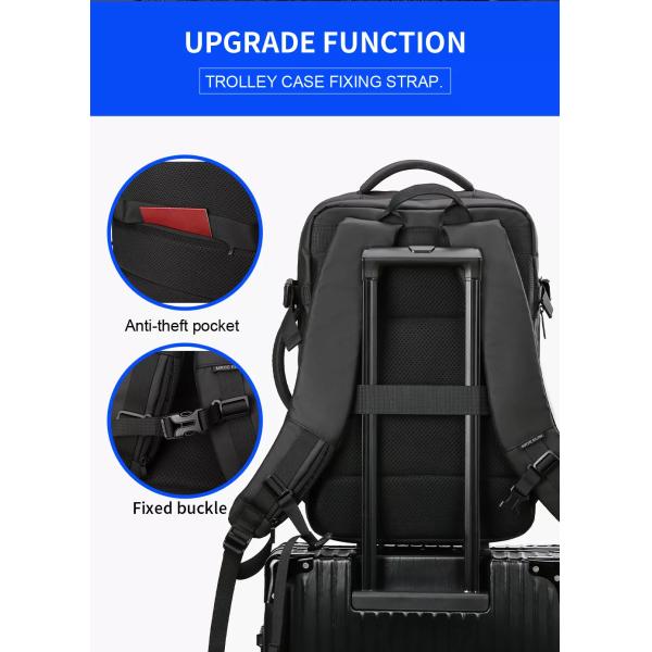 Обратимый течебезопасный рюкзак дела случайный расширяемый с портом USB