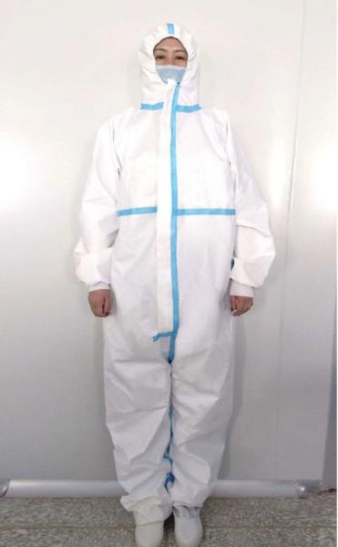 White Ppe Disposable Protective Coverall Full Body For Safety Protective