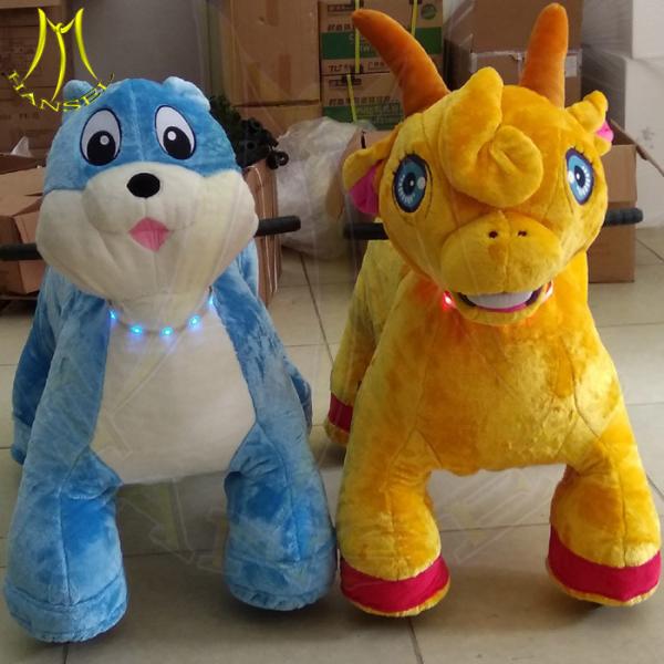 Hansel coin operated ride toys and battery operated walking dragon ride for mall and plush animal rides indoor