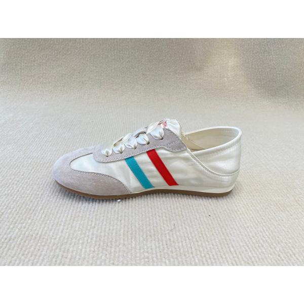 Women fashion sneakers satin shoes lace-up breathable with lace showlace and low cut