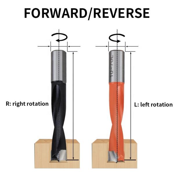 Two Flute Woodworking Drill Bits 3MM - 15MM Alloy Hole End Mill Bits For Wood