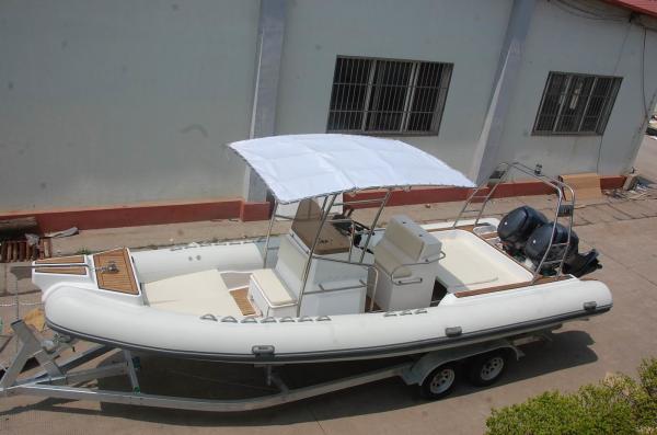 28 Ft 850cm Cm PVC Inflatable Boat , Rib Inflatable Boat With Big Sunbathe Panel