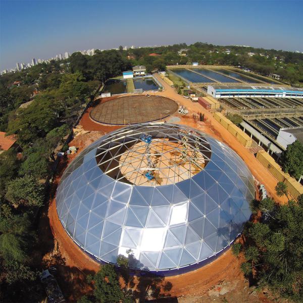 Алюминиевые крыши с геодезическими куполами для резервуаров Алюминиевые купольные крыши для резервуаров