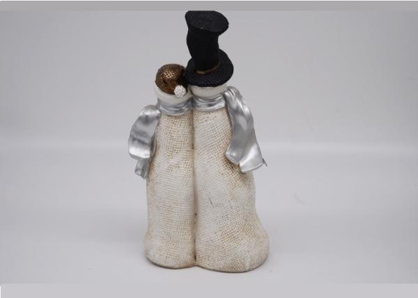 Lighted Holiday Decorative Snowman Figurine , Double Resin Snowman Figurines