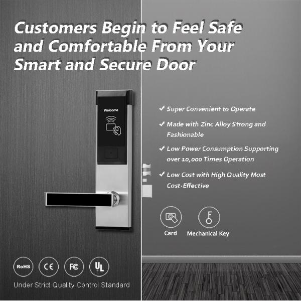 Cerraduras de puerta electrónicas del hotel de encargo, cerradura de puerta inteligente de la tarjeta de Rfid