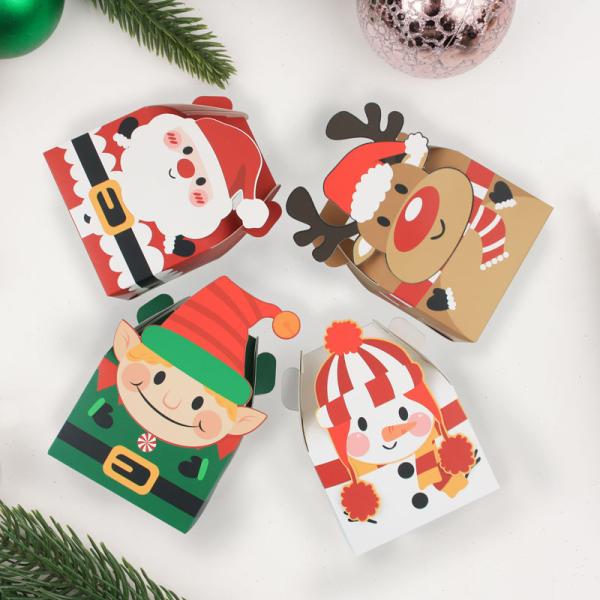 Boîte cadeau surprise carré de bonbons de Noël sur mesure