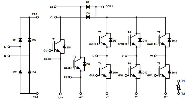 Трехфазные модули NXH50M65L4C2SG инвертора 650V автомобильные IGBT
