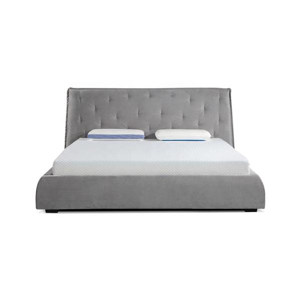 11068 Hot Selling Soft Bed Light Grey /Dark Grey Queen Bed Cotton Comfortable Bed