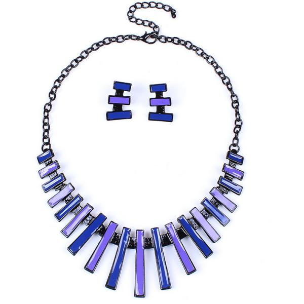 Hot models plating Wing Necklace Set black drop oil color