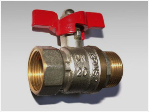 butterfly handle brass ball valve male+female