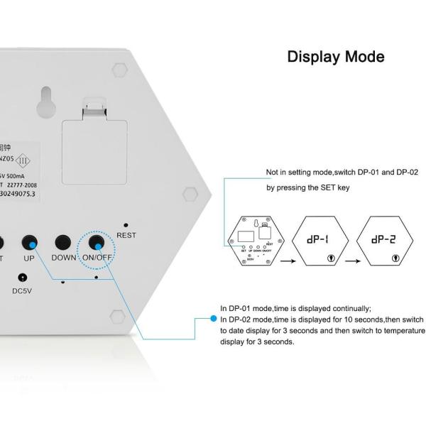 Multi-function Led Digital Alarm Clock Night Light Temperature Display Mirror Thermometer Touch Sensing Table Lamp