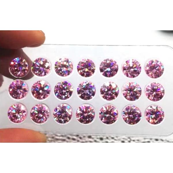 Fábrica Grosso Rosa Moissanite Diamante Redondo Brilhante Corte 3.0mm-12.0mm VVS1 moissanite soltas pedras 4 quilates anel