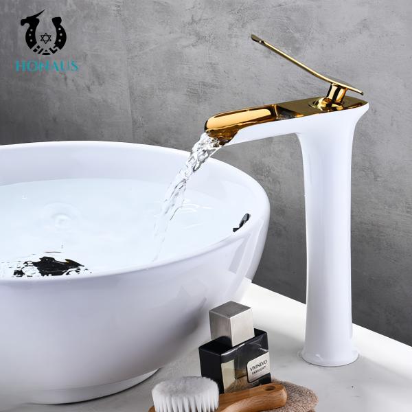 Multi Colors Wash Basin Faucet Brass Body Modern Customizable Electroplated Surface