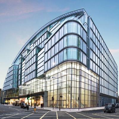 Reflective Glass Curtain Wall Office Building 4mm-12mm Tinted Insulated Curtain Wall System Colored Curtain Wall Glass Panel