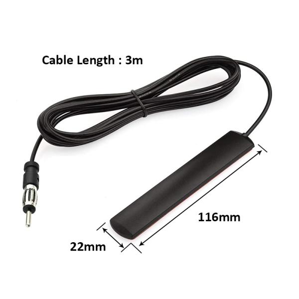 DIN Plug Adhesive Patch Automobile Car hidden AM FM Radio Antenna for Vehicle Truck Stereo Receiver Head Unit