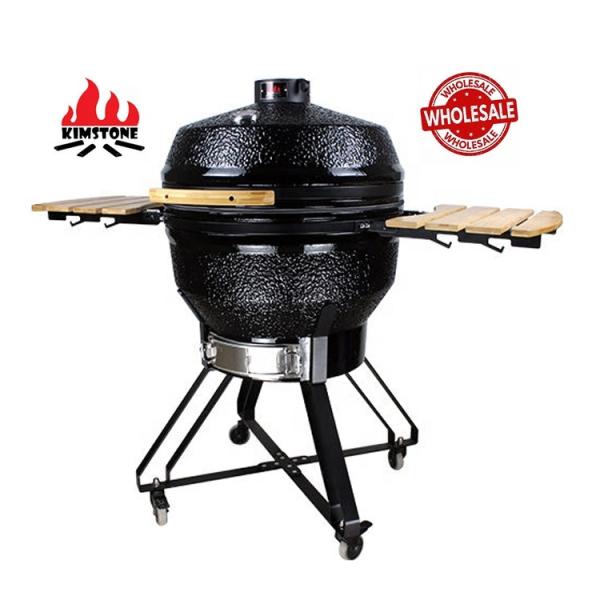 KIMSTONE Kamado BBQ 26 Inches Grande Black Monster XXL Egg Charcoal Barbecue Grill Smoker