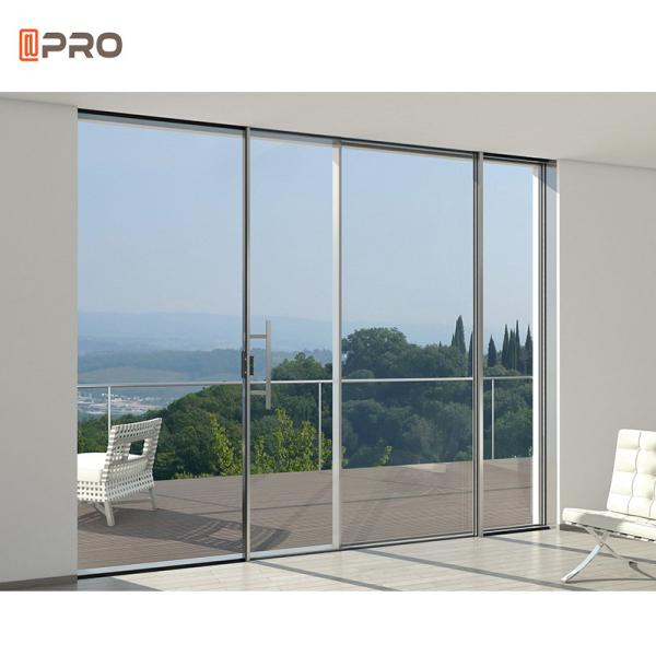 Aluminum Sectional Patio Sliding Doors Double Tempered Glass Powder Coating