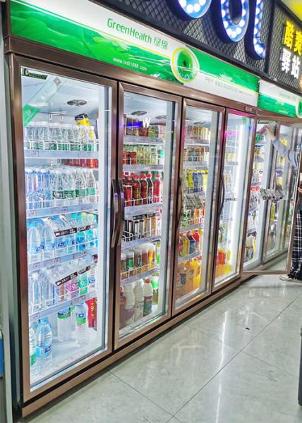 Refrigerador de porta de vidro 748L Equipamento de refrigeração de bebidas ventilador de arrefecimento