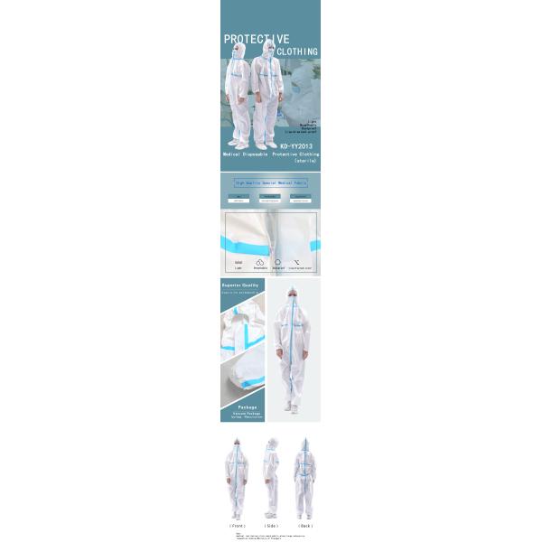 Corona Virus Medical Disposable coverall Protective Clothing CE certificate suit