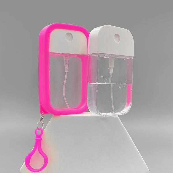 Alcohol Disinfectant Card Type Spray Bottle Mini  Keychain PET 2cm Thick
