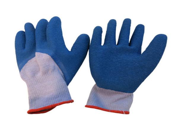 Flexible Latex Coated Work Gloves 3 / 4 Dipped Crinkle OEM Service