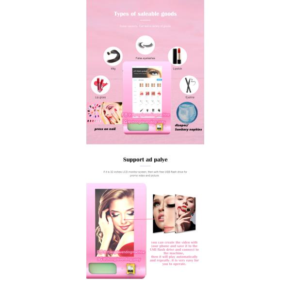 24-Hour Self-Service Mini Lashes Vending Machine Touch Screen Id Card Reader and Age Recognition