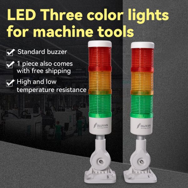 OUJVAN Q1A Customizable LOGO Signal Tower Lamp with 95dB Buzzer and 50,000-Hour Lifespan for Industrial Automation