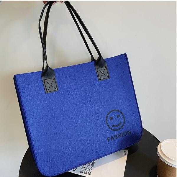 Versatile Felt Bag, Shoulder Handbag, Felt Tote Bag, Leather Strap, Shopping Bag, Large Quantity Discount Large Reusable Bags Heavy Duty Grocery Tote Bag