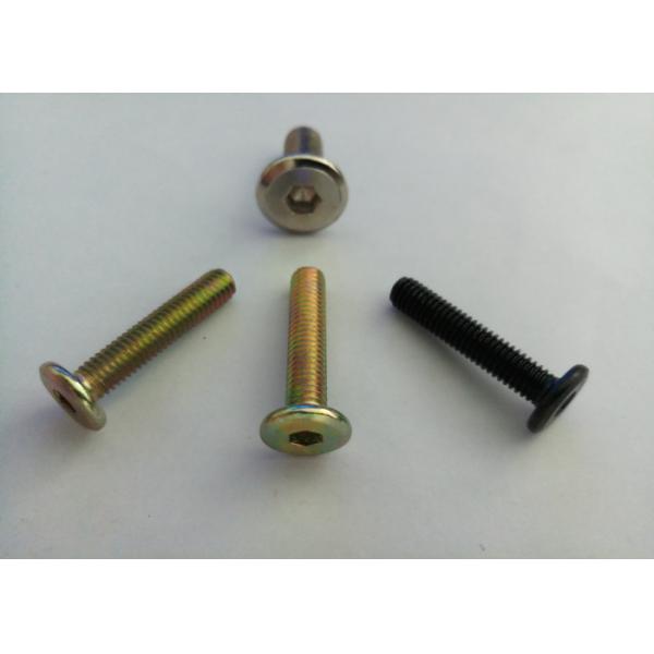 M6 M8 Inner Hex Bolt , Flat Head Bolt 10mm-150mm Length With Yellow Zinc