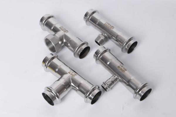 Stainless Steel Press Fittings Customized  Polished Brushed Sandblast Finish