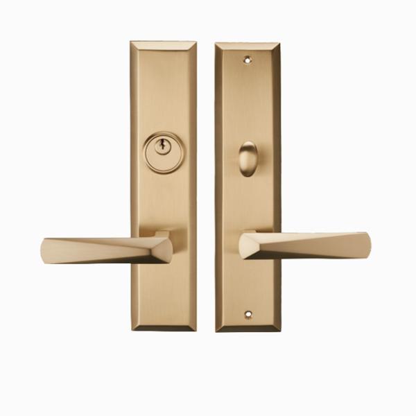 Easy Installation Brass Single Cylinder Front Door Handleset