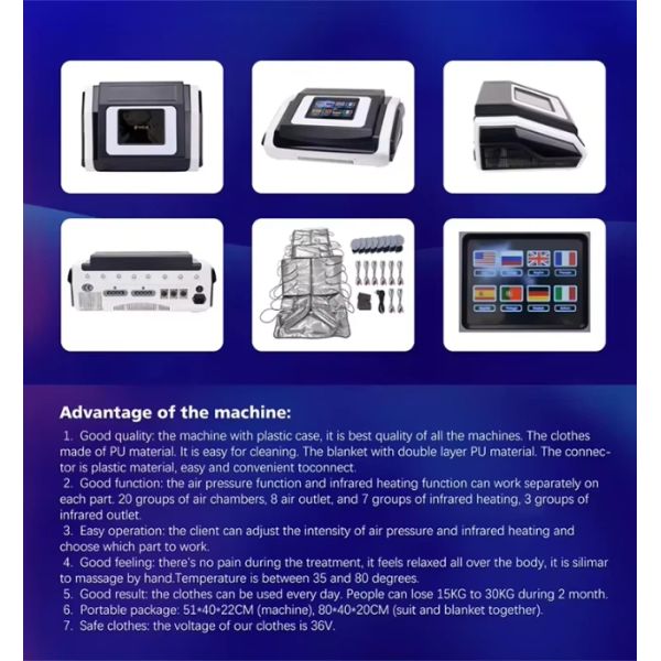 Infrared Lymphatic Drainage Massage Pressotherapy Machine For Skin Rejuvenation