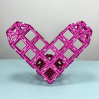 En forma de corazón de durazno Magnético ladrillos de construcción juguetes regalos para niños y niñas