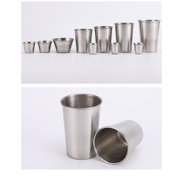 16 Ounce Stainless Steel Pint Cup Set Of 4 Healthy Unbreakable Stack-Able Drinking Glasses Beer Mug For Bar Home Outdoor