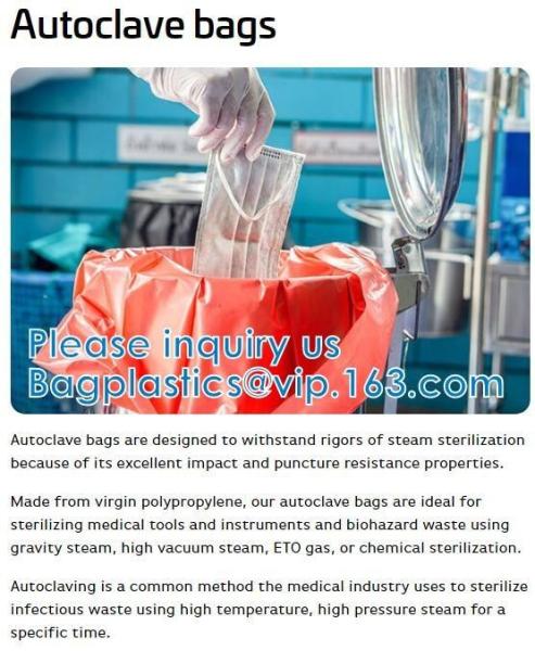 Polypropylene Biohazard Disposal Bags, Warning Label, Sterilization Printed, Waste Bags With Biohazard Symbol