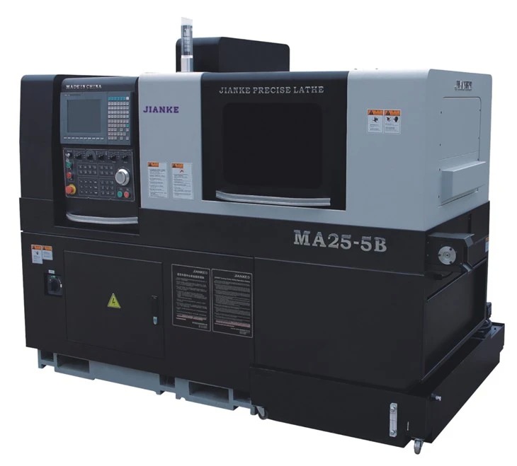 JIANKE MA25-5B 5 Axis Double Spindle Swiss CNC Lathe with Internal Oil Cooling Electric Spindle and 26mm Max Processing Diameter