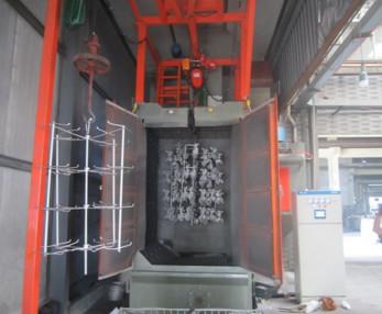 LPG Cylinder Cleaning Hook Type Shot Blasting Machine PLC Electrical Control , Non - Pit