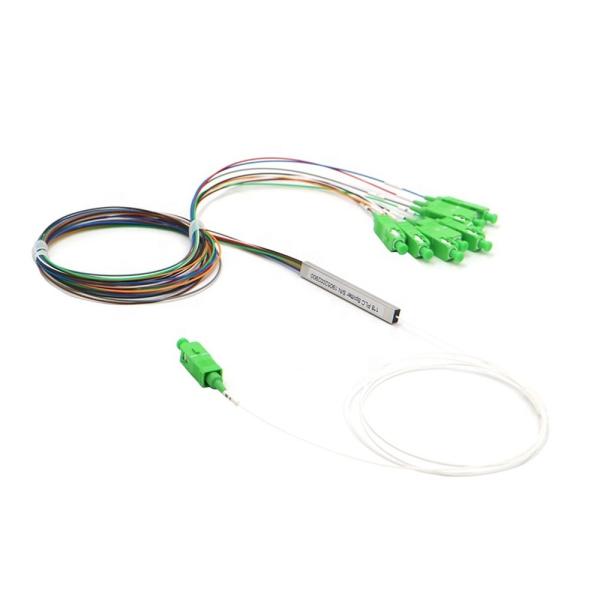 1x8 Fiber PLC Splitter Single Mode SC/APC Blockless Mini Module 900μM 1.5meter