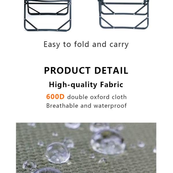 Silla de camping plegable de aluminio acolchada antideslizante 54x52x78cm, capacidad 100kg