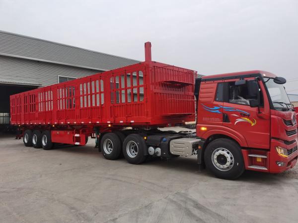 4 Axles Boundary Semi Trailer With Side Wall Height From 600mm-1700mm