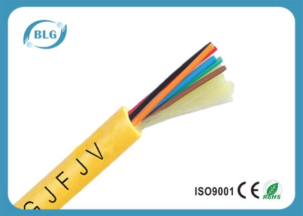 Indoor 8 Core Fiber Optic Cable , Single Mode Fiber Optic Light Cable PVC LSZH