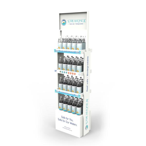 Customized Water Wooden Bottle Display Rack Spring Display Stand for Store
